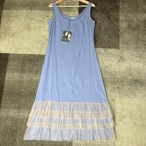Nataya Lilac Cotton Maxi Dress Tulle Ruffle Sleeveless Womens Small NWT Fairy